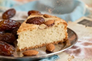 Eggless Dates And Almond Cake
